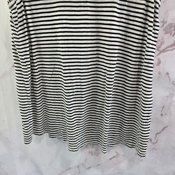 Anthropologie Top Womens XS Black White Striped Tank Ruffle Tie Dolan Knit - Picture 7 of 10